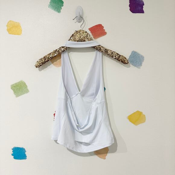 S Free People Intimately White Still Here Halter Crop Top NWT - Picture 5 of 6